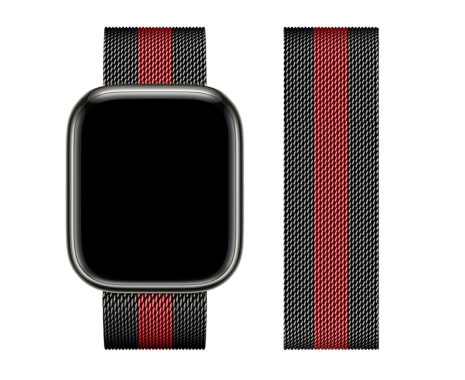 Металевий ремінець Hoco iWatch WA03 milanese steel 42, 44, 45, 49mm black and red Металевий ремінець Hoco iWatch WA03 milanese steel 42, 44, 45, 49mm black and red