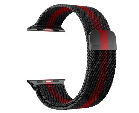 Металлический ремешок Hoco для iWatch WA03 milanese steel 38/ 40/ 41mm черно-красный