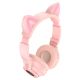 Накладные беспроводные наушники розовые Borofone BO18 с ушками в форме кошачьих Накладные беспроводные наушники розовые Borofone BO18 с ушками в форме кошачьих