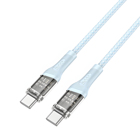 Кабель Hoco U111 PD 60W 1.2m Type-C to Type-C голубой