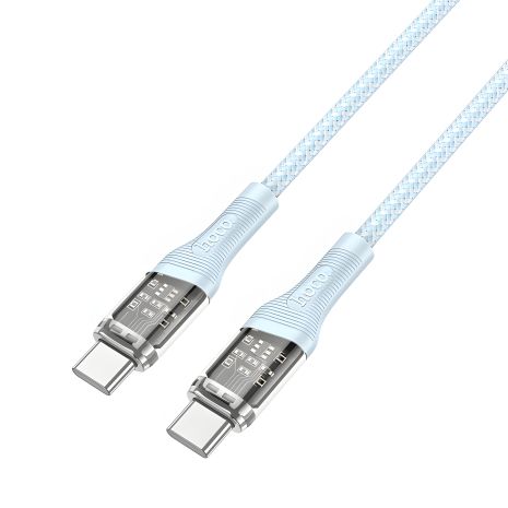 Кабель Hoco U111 60W Type-C to Type-C PD 1.2m блакитний