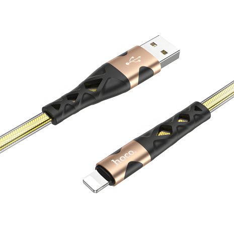 Золотистый кабель Hoco U105 USB to MicroUSB 1.2m Золотистый кабель Hoco U105 USB to MicroUSB 1.2m