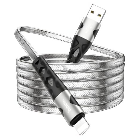 Кабель Hoco U105 USB to Lightning серебристый 1.2m Кабель Hoco U105 USB to Lightning серебристый 1.2m