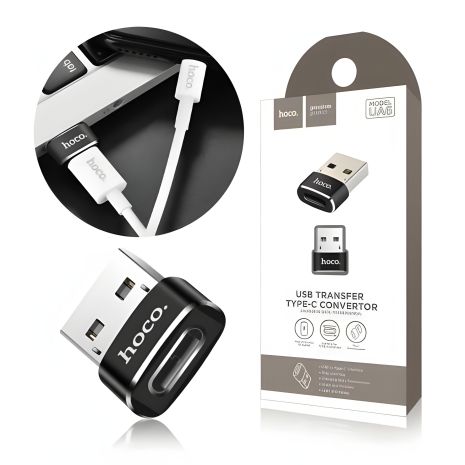 Перехідник Hoco UA6 USB to Type-C (F) чорний