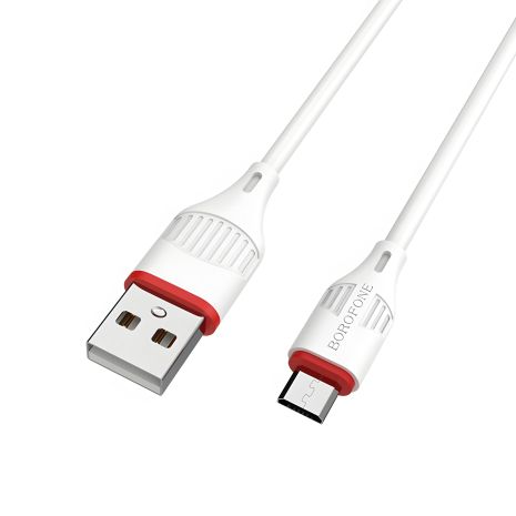 Кабель білий 1м Borofone BX17 USB to MicroUSB