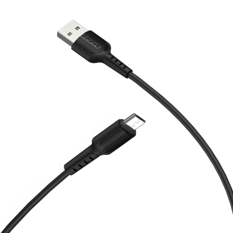 Чёрный кабель Borofone BX16 USB на MicroUSB 1m