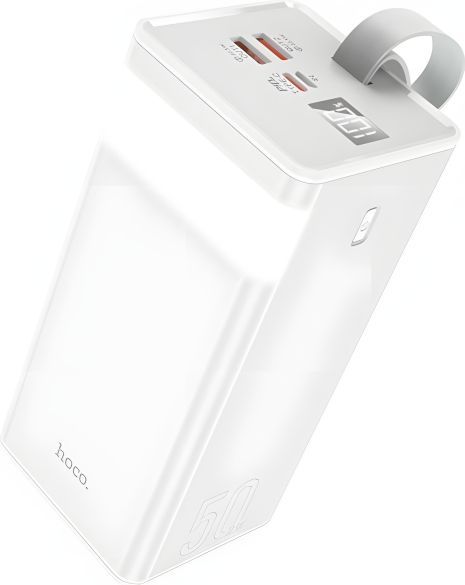 Hoco J86A 50000mAh Powerbank с быстрой зарядкой QC22.5W/PD20W/LCD/Lamp, White