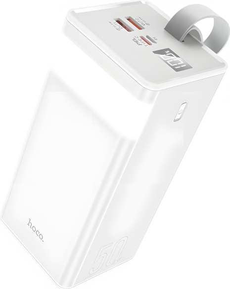 Портативний зарядник Hoco J86A 50000mAh QC22.5W/PD20W/LCD/Лампа, Білий Портативний зарядник Hoco J86A 50000mAh QC22.5W/PD20W/LCD/Лампа, Білий