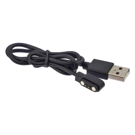 USB кабель для смарт часов магнитный 2 pin 5V (+Positive North Outside) 2.5 x 8 mm black