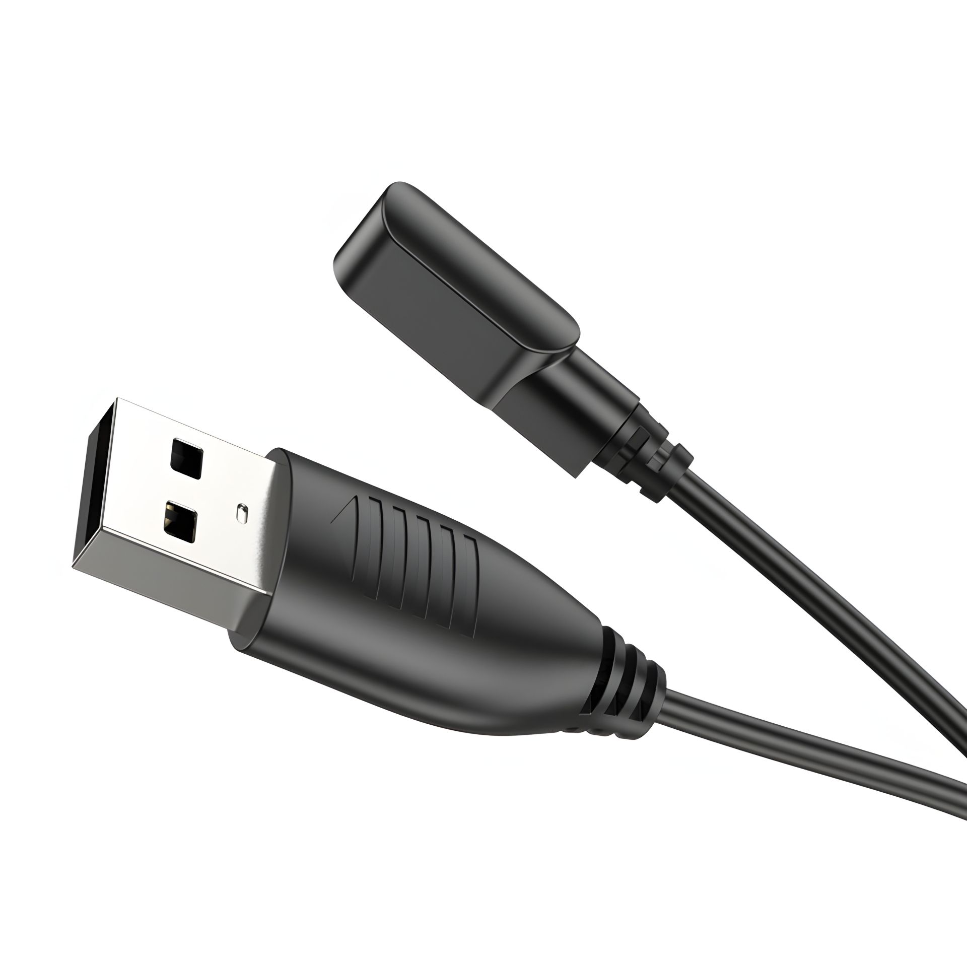 Магнитный USB кабель 2 pin (4 x 9.5 мм) для универсальных смарт часов, черный Магнитный USB кабель 2 pin (4 x 9.5 мм) для универсальных смарт часов, черный