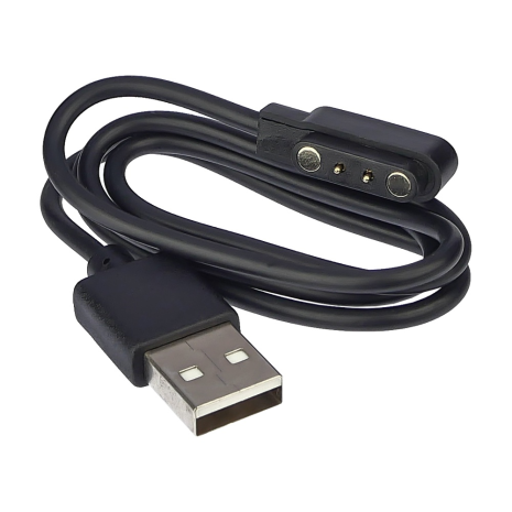 USB кабель для смарт годинника універсальний, магнітний, 2 pin (4 x 12.3 mm) чорний USB кабель для смарт годинника універсальний, магнітний, 2 pin (4 x 12.3 mm) чорний