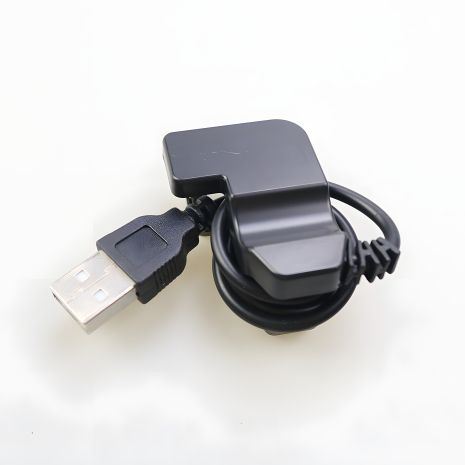 Універсальний USB кабель для смарт годинника, прищіпка (2 pin) 3 mm чорний