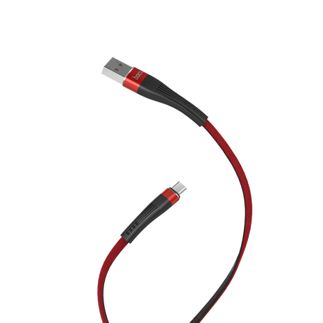 Кабель Hoco U39 USB to MicroUSB 1.2m чорно-червоний