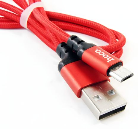 Кабель Hoco X14 USB to MicroUSB 2m Чорно-червоний