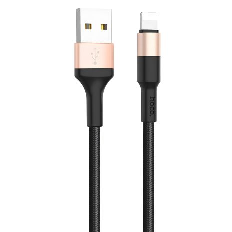USB до Lightning кабель Hoco X26 1m чорно-золотистий