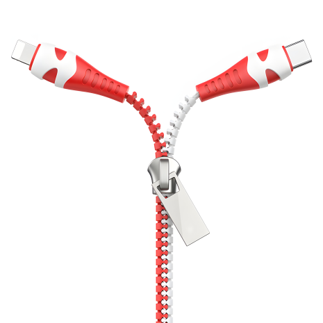 Hoco U97 2в1 USB to Type-C/ Lightning Кабель 1m черно-красный
