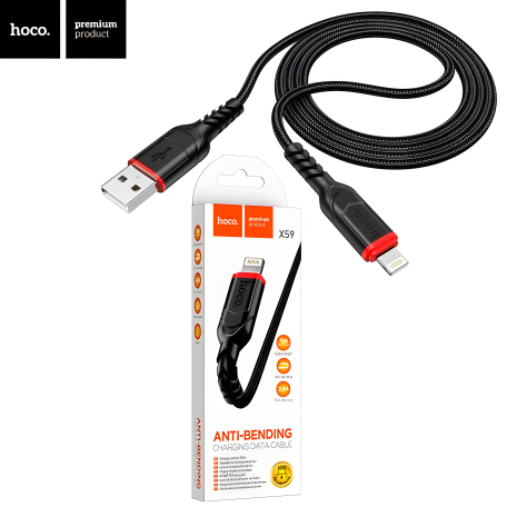 Hoco X59 кабель USB to Lightning 1m чорного кольору