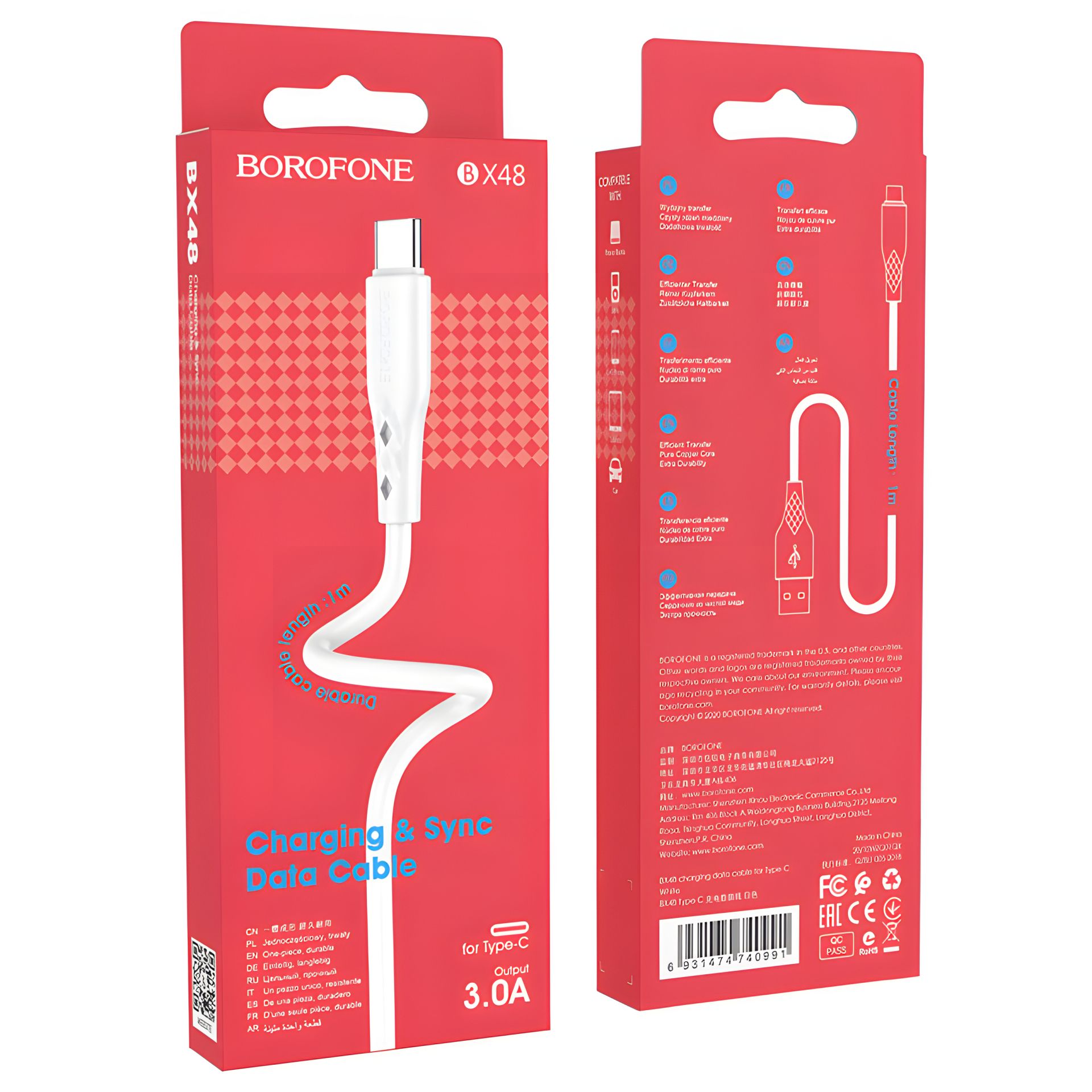 Белый Borofone BX48 USB Type-C Белый Borofone BX48 USB Type-C