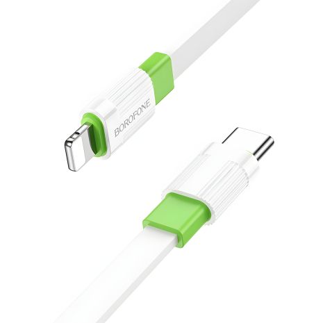 USB Провід Borofone BX89 PD20W Union Type-C на Lightning, Біло-зелений