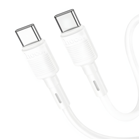 Кабель Hoco X83 PD 60W 1м Type-C на Type-C білого кольору