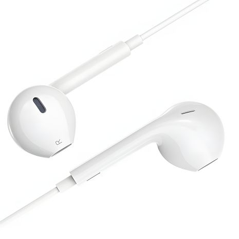 Білі дротові Hoco M80 навушники, 3.5 mm, 1.2m