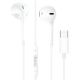 Білі дротові Hoco M80 навушники, Type-C, 1.2м, для Android Білі дротові Hoco M80 навушники, Type-C, 1.2м, для Android