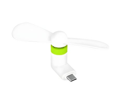 Мобильный вентилятор Type-C бело-зеленый, для телефона, повербанка, ноутбука Мобильный вентилятор Type-C бело-зеленый, для телефона, повербанка, ноутбука