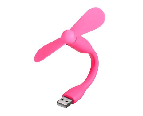 Розовый мобильный вентилятор USB, для повербанка, ноутбука