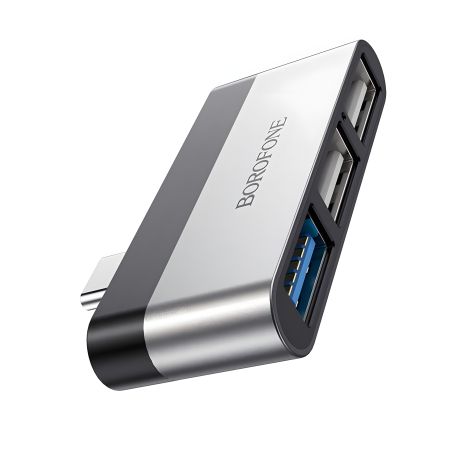Багатофункціональний хаб Borofone DH1 3в1, Type-C до USB 3.0 (F)/2 USB 2.0 (F) Багатофункціональний хаб Borofone DH1 3в1, Type-C до USB 3.0 (F)/2 USB 2.0 (F)