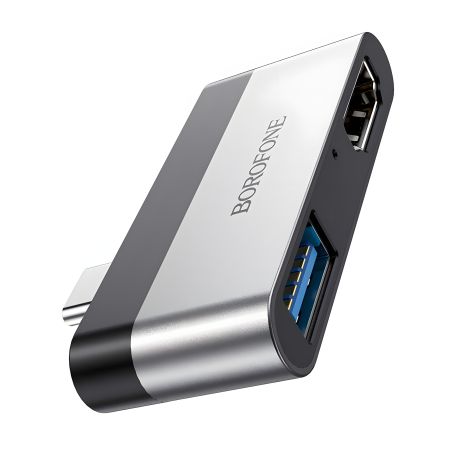 Борофон (Borofone) DH2 2в1 Type-C to USB 3.0 (F)/ HDMI (F) Мультиадаптер хаб