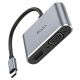 Мультіадаптер хаб Hoco HB30 Type-C to USB 3.0 (F) / VGA (F) / Type-C (F) PD 100W 4в1 0.15m