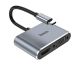 Мультиадаптер хаб Hoco HB29 Type-C to HDMI (F) / VGA (F) 2в1 0.15m Сірий