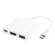 Мультиадаптер хаб Borofone DH4 3в1 Type-C to USB 3.0 (F)/HDMI (F)/ Type-C (F) PD 60W 0.11m White