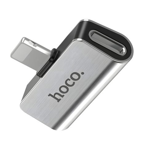 Перехідник Hoco LS24 Конвертер Dual Lightning Сталевий