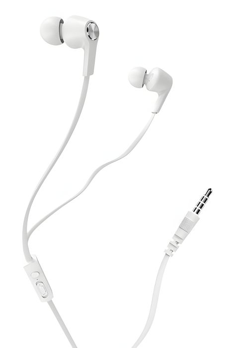 Белые вакуумные наушники с микрофоном Borofone BM37