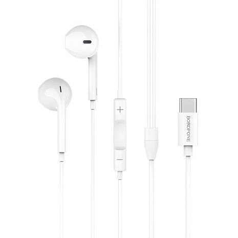 Вакуумные наушники с микрофоном Borofone BM27 Type-C белые