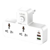 Перехідник мережевий з нічником LDNIO SC2311 2 порти/1PD/1 QC 3.0/1 USB/ 2 контакта/ Led лампа Білий