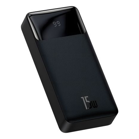 Повербанк Baseus PPDML-J Bipow 15W 20000 mAh Out: 2USB + QC3.0 Type-C: 5V/3A Max 15W/In: Micro 5В/2А (10W), Type-C 5В/3А (15W) з Дисплеєм, Black