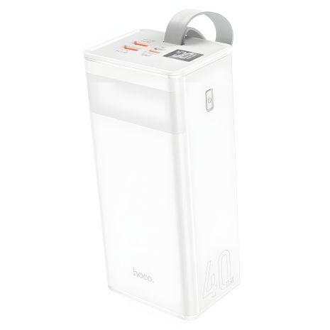 Повербанк Hoco J86 (40000mAh/Out: 2USB 22,5W QC3.0, Type-C 20W PD/In: Type-C 18W, Micro-USB 18W) з LED дисплеєм та функцією настільної лампи, Білий