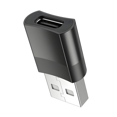 Адаптер Hoco UA17 USB to Type-C (F) чорний перехідник