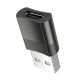 Hoco UA17 переходник USB to Type-C (F), черный