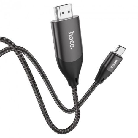 Адаптер перехідник Hoco UA16 4K Type-C to HDMI 2m темно-сріблястий Адаптер перехідник Hoco UA16 4K Type-C to HDMI 2m темно-сріблястий