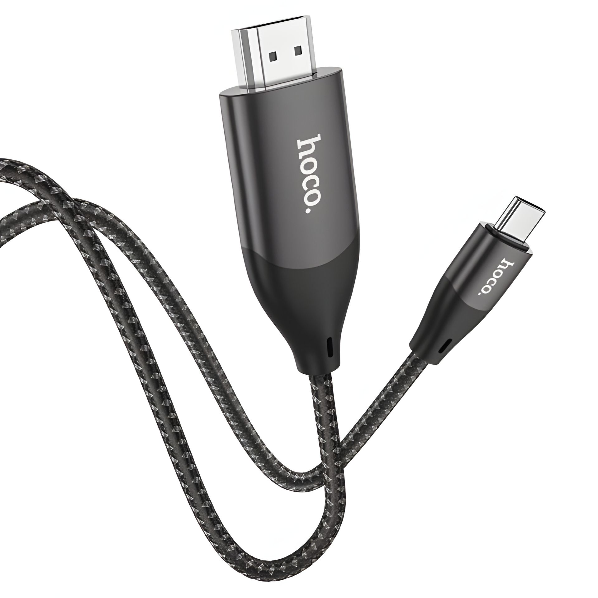 Адаптер-перехідник Hoco UA16 4K Type-C to HDMI 2m темно-сріблястий Адаптер-перехідник Hoco UA16 4K Type-C to HDMI 2m темно-сріблястий