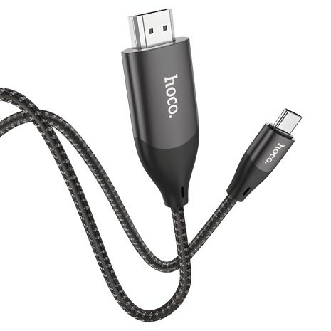Hoco UA16 2m темно-серебристый адаптер-переходник 4K Type-C к HDMI