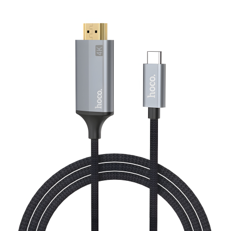Перехідник адаптер Hoco UA13 4K HDMI 1.8m Type-C темно-сріблястий