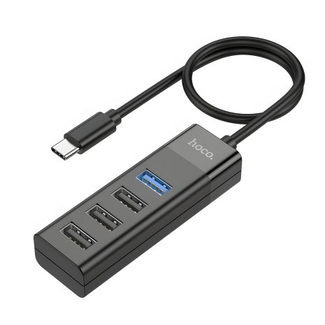Адаптер Hoco HB25 Type-C на USB3.0+3×USB2.0 черный