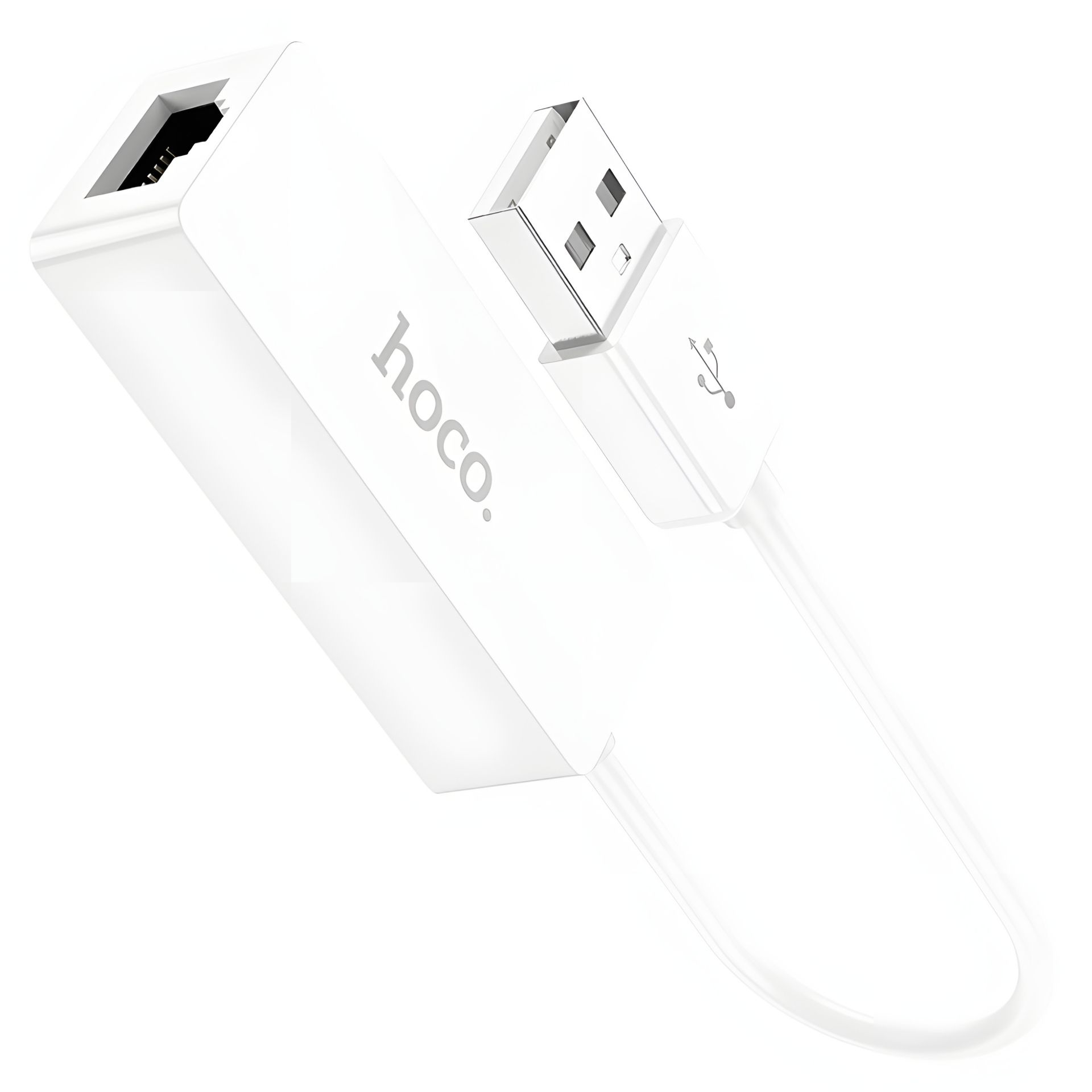 Адаптер Hoco UA22 LAN 100 Mbps (переходник USB to RJ45 (F) / Ethernet) 0.145m белый Адаптер Hoco UA22 LAN 100 Mbps (переходник USB to RJ45 (F) / Ethernet) 0.145m белый