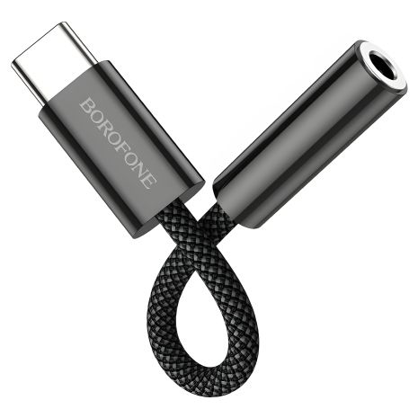 Аудио адаптер-переходник Borofone BV15 Type-C в Jack 3.5 (F) 0.1м черный