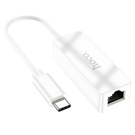 Адаптер Hoco UA22 LAN 100 Mbps (перехідник Type-C to RJ45 (F)/Ethernet) 0.145m білий