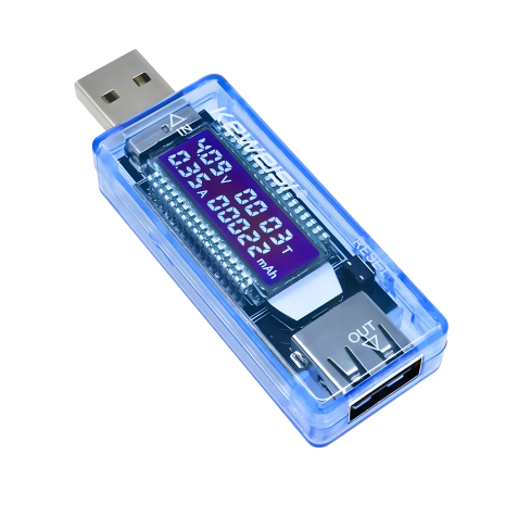 USB тестер Keweisi KWS-V20 для вимірювання напруги, струму та ємності під час зарядки мобільного пристрою
